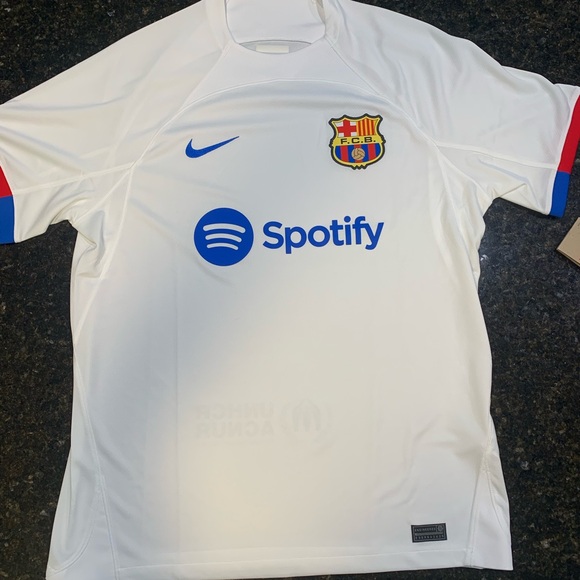 Nike FC Barcelona 2023/2024 Away White Dri-Fit Jersey Size Large New with tags - Picture 3 of 7